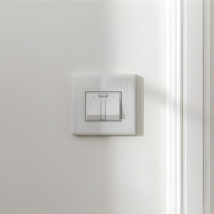 Apagador moderno con diseño elegante, contactos seguros y fácil instalación para cualquier proyecto eléctrico.