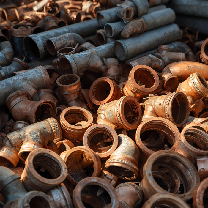 Tubería de cobre y galvanizado, rígida y flexible, con conectores y accesorios para instalación profesional. Casa Ferretera Poniente.