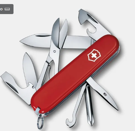 Navaja suiza 14 funciones, SUPER TINKER, 91mm, rojo