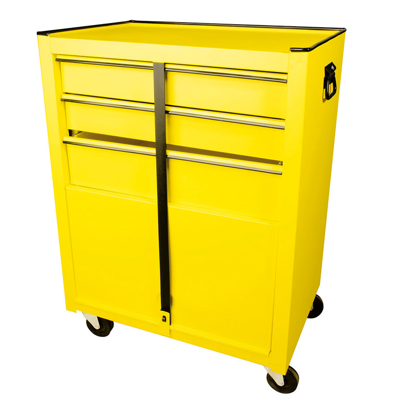 Gabinete metalico organizador movil 3 gavetas amarillo 26"