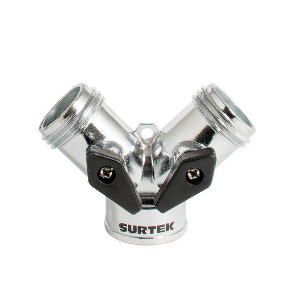 Adaptador metalico para manguera "Y" cromado 11x7cm