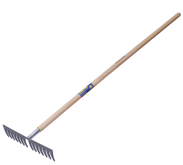 Rastrillo jardin 14 dientes mango madera 60"