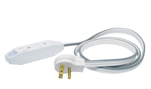 Extension electrica plana aterrizada blanco 3m