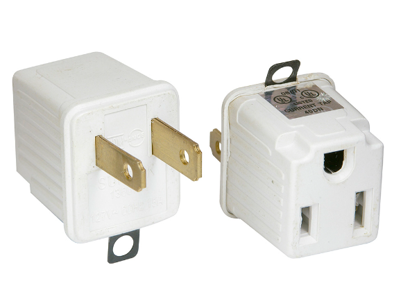 Adaptador clavija aterrizado-polarizado ABS 2pz