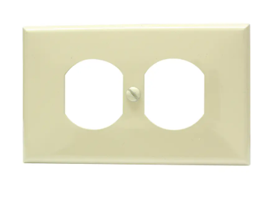 Placa doble plástica línea estándar color marfil