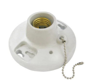 Portalampara porcelana para techo cadena 4.5″ blanca