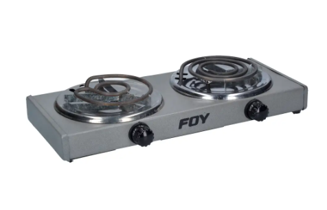 Parrilla eléctrica 2 quemadores de lámina con asa