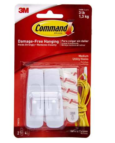 GANCHO MEDIANO BLANCO COMMAND 17001 ES USO GENERAL BL/2