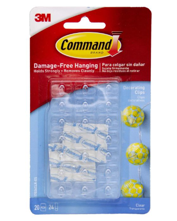 GANCHO MINI TRANSPARENTE COMMAND 17026-CLRES CLEAR BL/20