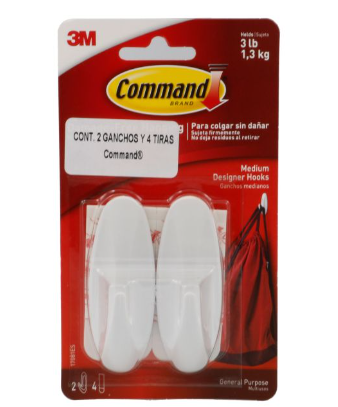 GANCHO BLANCO MEDIANO COMMAND 17081 USO GENERAL BL/2