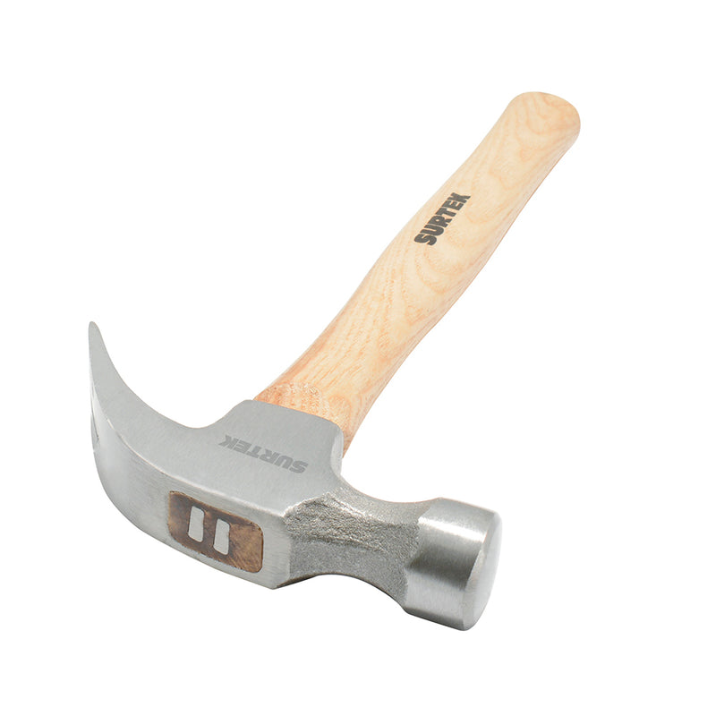 Martillo uña curva mango madera 16oz