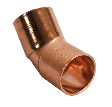 CODO 45 DE COBRE SOLDABLE 1/2"