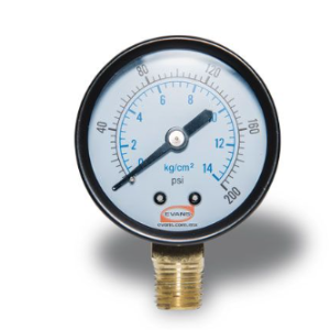 MANOMETRO 0-200PSI INFERIOR 1/4 NPT EVANS MA200-1/4