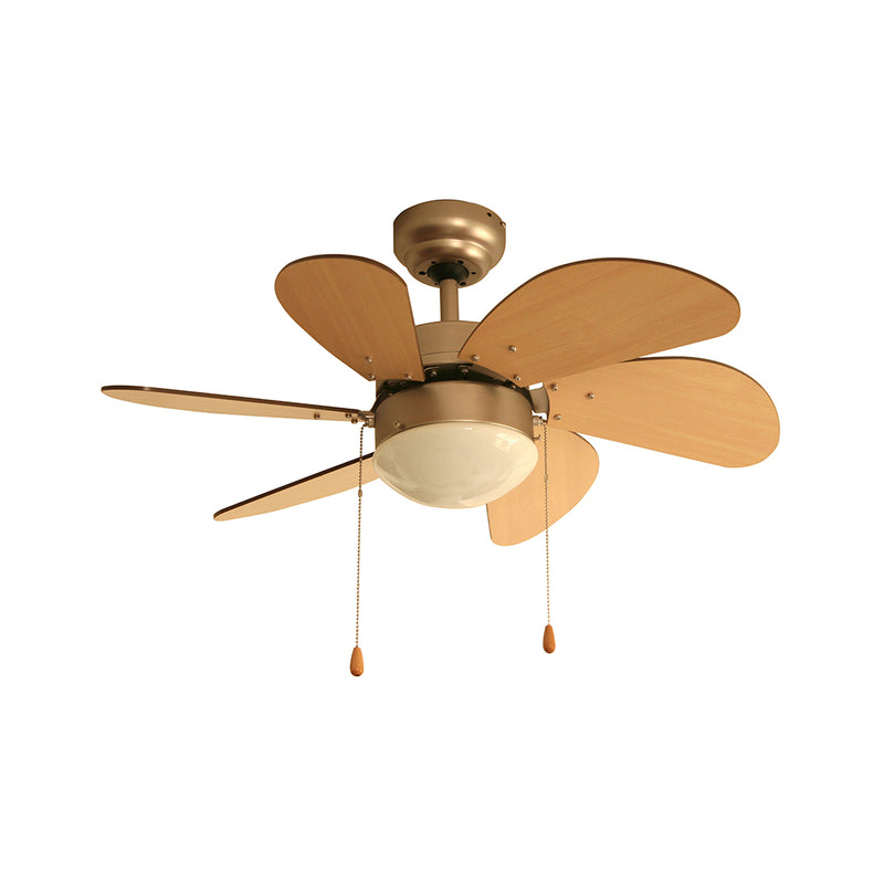 VENTILADOR TECHO VEKER LUZERNA NIQUEL SAT  30" / 6  ASPAS