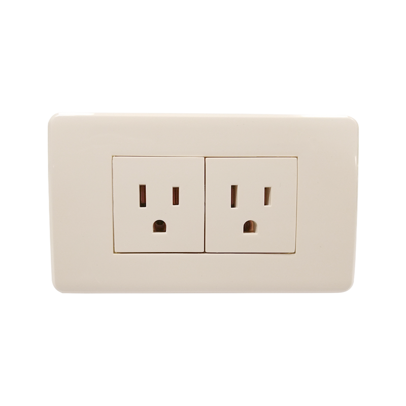 CONTACTO DOBLE CON PLACA MARFIL 36MM MAT ABS 125V 15A