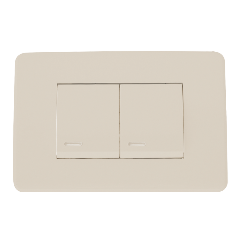 APAGADOR DOBLE CON PLACA MARFIL 36MM MAT ABS 250V 10A