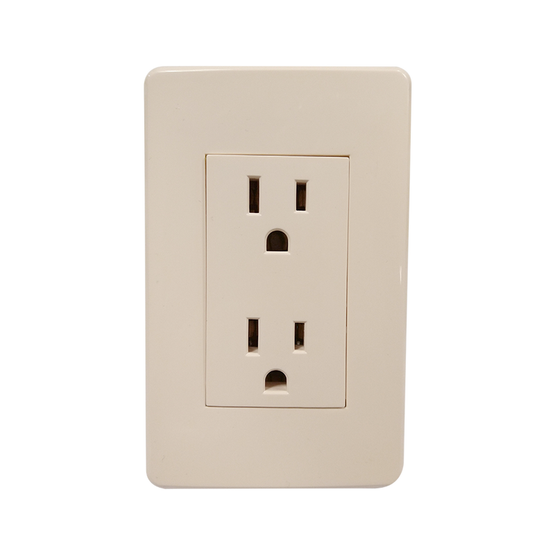 CONTACTO DOBLE ATERRIZADO MARFIL 72MM MAT ABS 127V 10A