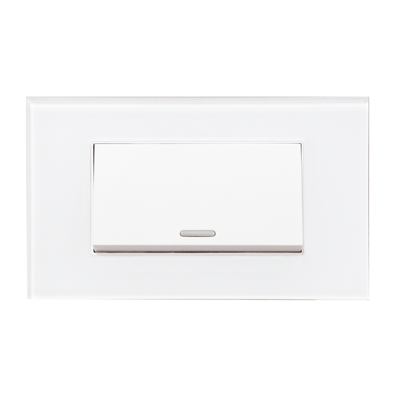 APAGADOR SENCILLO CON PLACA DE ACRILICO BLANCA 72MM