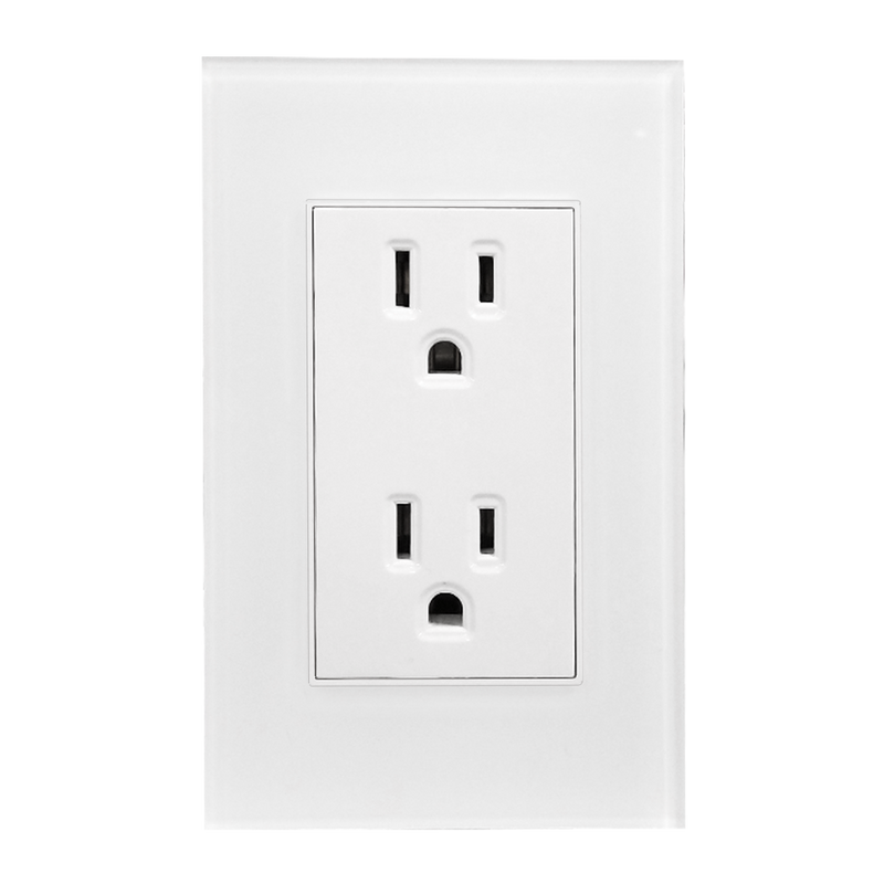 CONTACTO DOBLE ATERRIZADO CON PLACA DE ACRILICO BCA DE 72MM