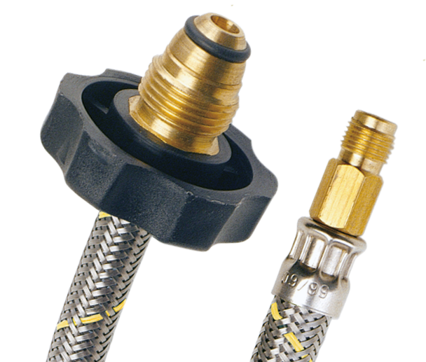 CONECTOR ALIMENTADOR FLEXIBLE COFLEX ACERO GAS PIGTAIL 7/16MX7/8IZQ-35CM