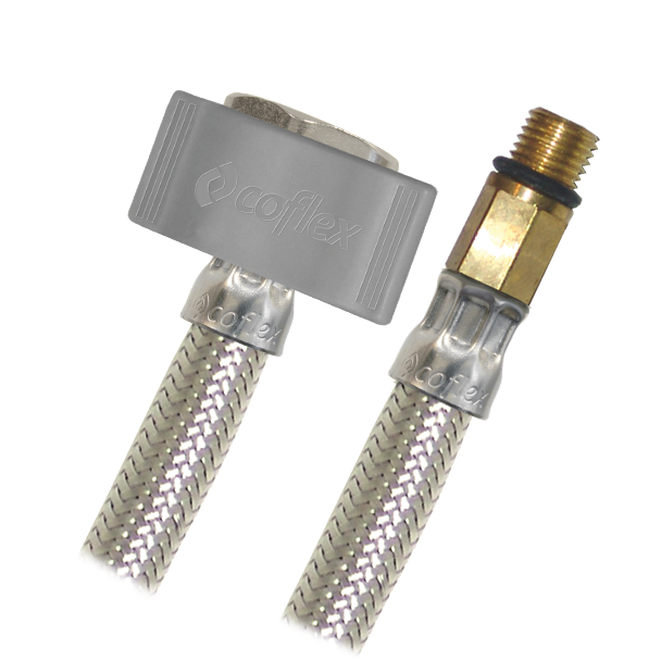 CONECTOR ALIMENTADOR FLEXIBLE COFLEX ACERO LAVABO 3/8UNFX1/2FIP-40CM