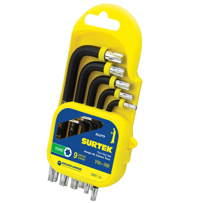 Juego llaves hexagonales L torx 9pz