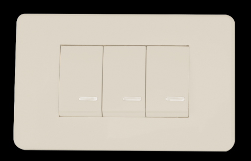 2 APAGADORES SENCILLOS Y 1 ESCALERA 250V 10A 24MM C/PLAC