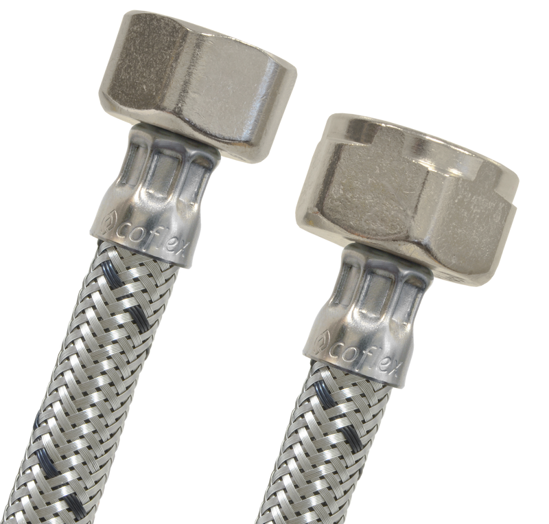 CONECTOR ALIMENTADOR FLEXIBLE COFLEX ACERO SANITARIO 1/2FIPX7/8FIP-35CM