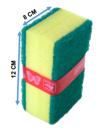 FIBRA DE COCINA VERDE CON ESPONJA GRANDE C/2