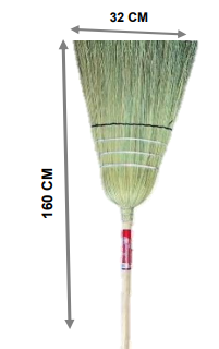 ESCOBA 3 ALAMBRES 1 HILO MANGO MADERA NATURAL PROFESIONAL