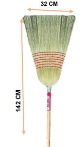 ESCOBA 7 HILOS ESPIGA PALO MADERA BARNIZADO DOMESTICO