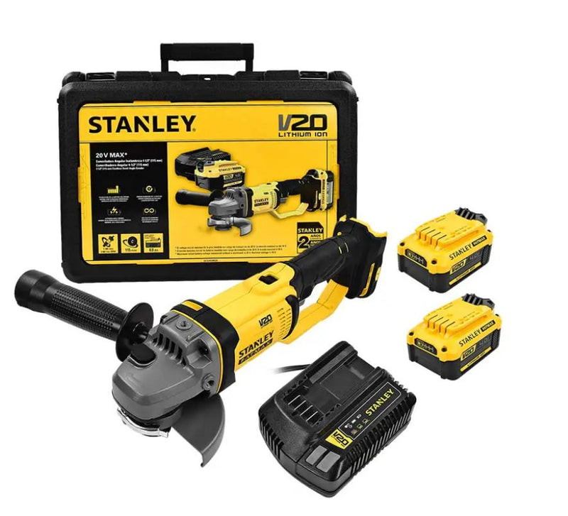 ESMERILADORA ANGULAR 4-1/2" 20V STANLEY SCG400M2K-B3