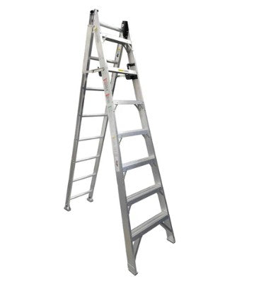 "ESCALERA DE ALUMINIO CONVERTIBLE 15 ESCALONES