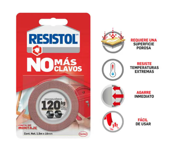 CINTA RESISTOL NO MAS CLAVOS 120K, ,