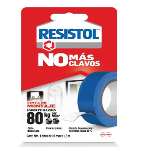 CINTA RESISTOL NO MAS CLAVOS 19MM X 1.5M 80K, ,
