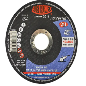 DISCO DE CORTE 2 EN 1 PARA ACERO AL CARBON Y ACERO INOXIDABLE DE 115 X 1.6 X 22.23, EASY CUT, ,