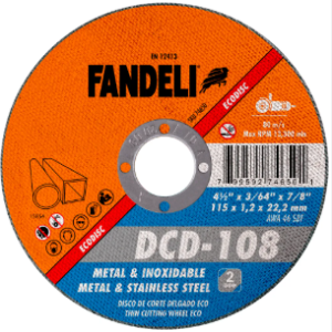 DISCO DE CORTE METAL -INOX (DUO) 115 x 1,0 x 22,2 (DCD-108)  (ECODISC), ,