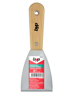 ESPATULA RIGIDA MANGO MADERA  3"