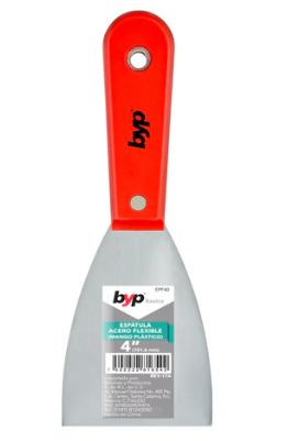 ESPATULA FLEXIBLE MANGO PLASTICO ACABADO NATURAL 4"