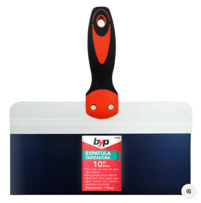 ESPATULA TAPIZADORA 10", ACERO TEMPLADO, MANGO PLASTICO, GROSOR 0.020", PESO 249GR
