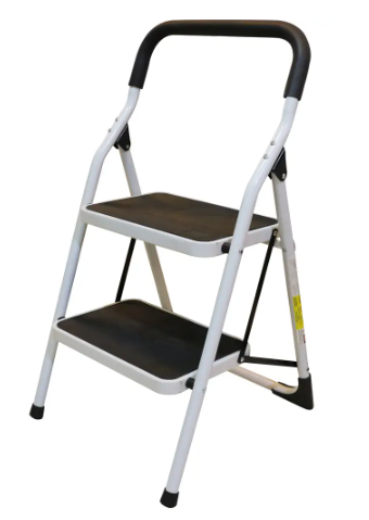 Escalera plegable de acero con 2 peldaños