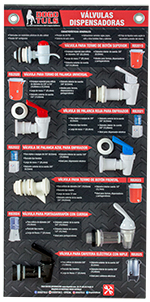 MUESTRARIO VALVULAS DISPENSADORAS 7 PZ