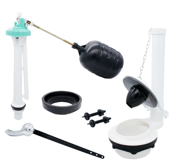 Herraje WC Euro-Tec 3" x 10"  Pal. Bca. B/Bco. M.Janet, Tornillos Plasticos y Esponjoso (2717)