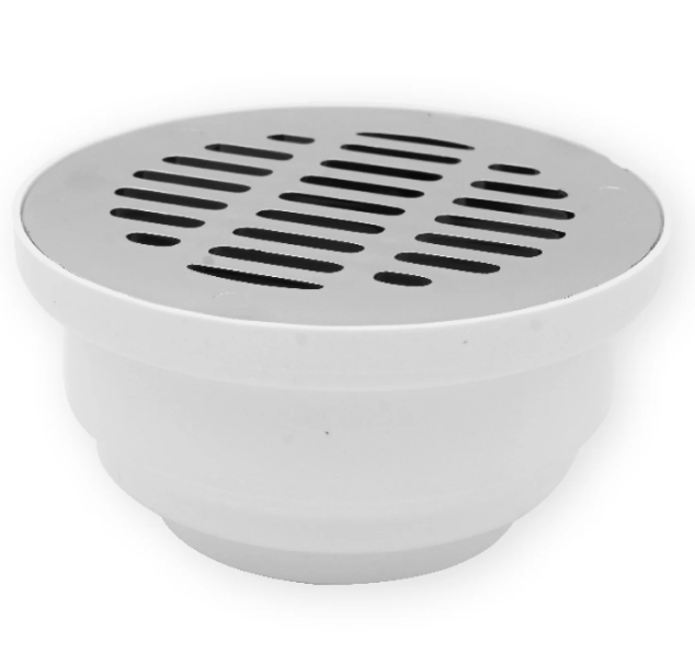 Coladera Redonda Para Campana de PVC Rejilla Cromada (9668)