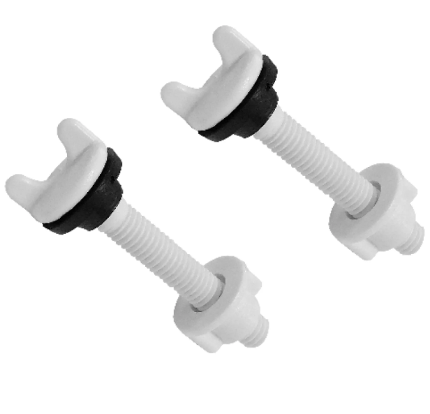 Tornillos Plasticos en Bolsita 3/8" X 2 1/2" para taza inodoro  (con2pzas)