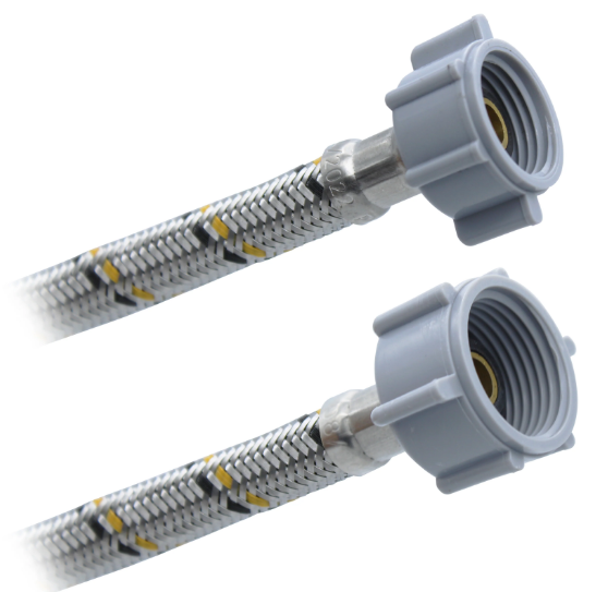 Conector Alimentador Flexible Sanitario Acero Inoxidable 1/2" AM x 7/8" AM x 55cm. Plomacy (CSA55)