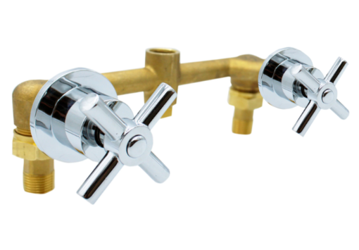 Mezcladora Para Regadera/Tina Con Manerales Tipo Cruz  Plomacy  (MREMC)