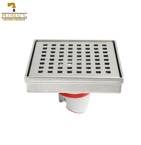 Resumidero Metalico Cuadrado 4" x 4" a PVC 2" Plomacy (RPC4)