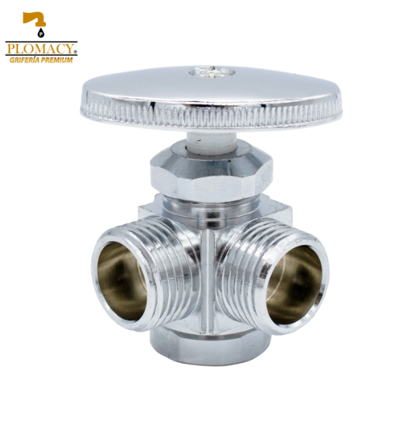Valvula Angular 1/2" Doble Salida Plomacy (VA213)