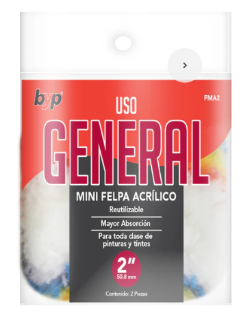 MINI FELPA ACRILICO 2" PACK DE 2